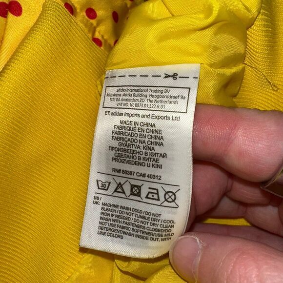 Adidas x Pharrell Williams XS Yellow Red Polka Dot Zipper Close Track Jacket EUC - Picture 6 of 12